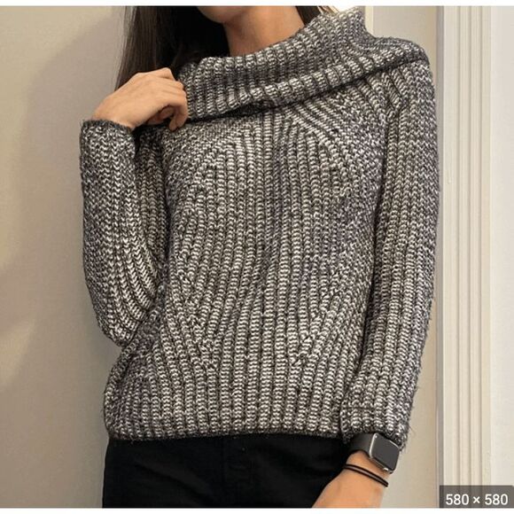 Express Gray Cotton Blend Knit Turtleneck Pullover Sweater, Sz XS - Picture 1 of 8